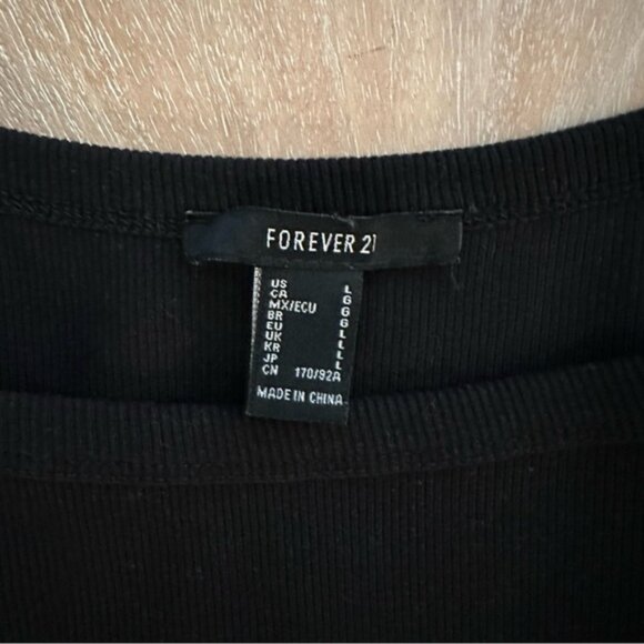 Forever 21 Black Ribbed Tank Top, size Large - Picture 2 of 2